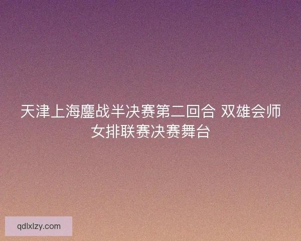 天津上海鏖战半决赛第二回合 双雄会师女排联赛决赛舞台
