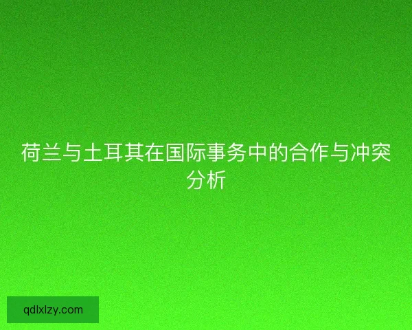 荷兰与土耳其在国际事务中的合作与冲突分析